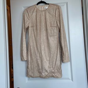 Gold glitter mini dress